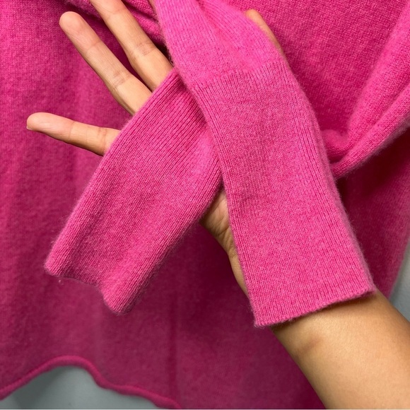 Talbots Women's Mock Neck 100% Cashmere Sweater Long Pink Sz XS Barbie - Picture 4 of 7